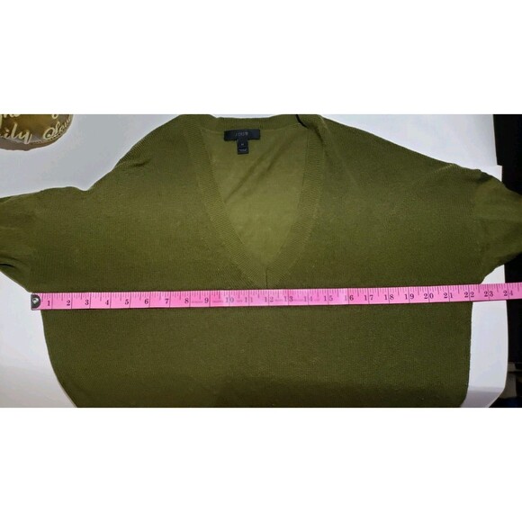 J. Crew Black Label Size Medium Merino Wool Blend Olive Green Pullover Sweater - Picture 10 of 11